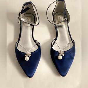 Blue flat Wedding shoes